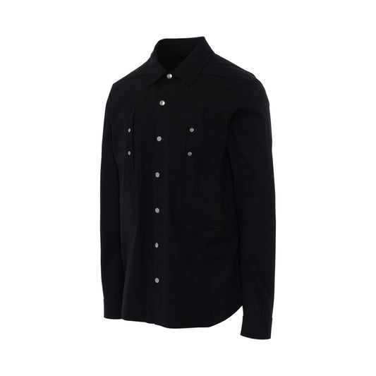 Woven Outer Shirt in Black