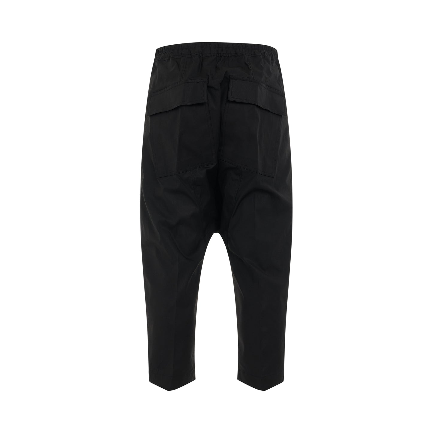 Woven Drawstring Cropped Pant in Black