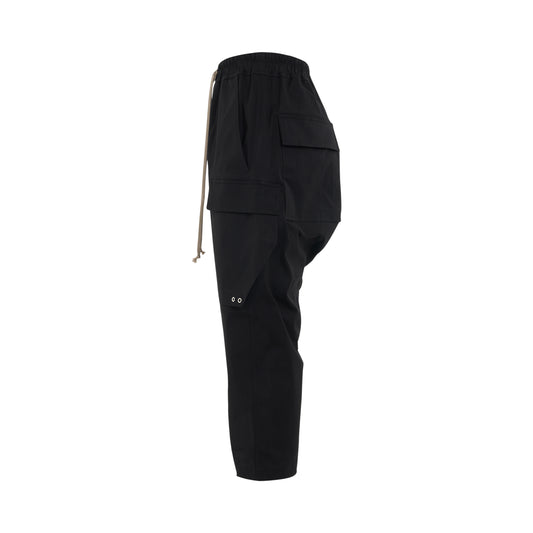 Woven Cargo Cropped Pants in Black