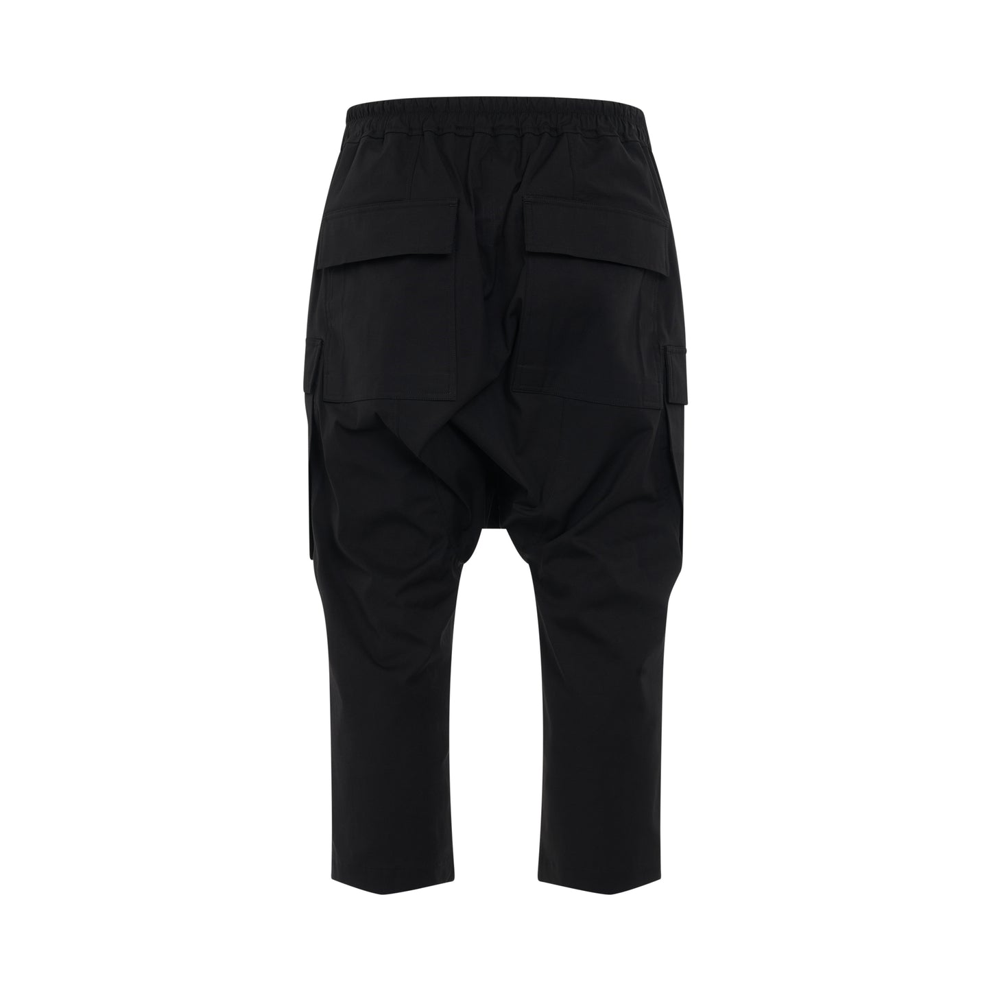 Woven Cargo Cropped Pants in Black