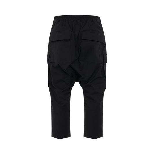 Woven Cargo Cropped Pants in Black