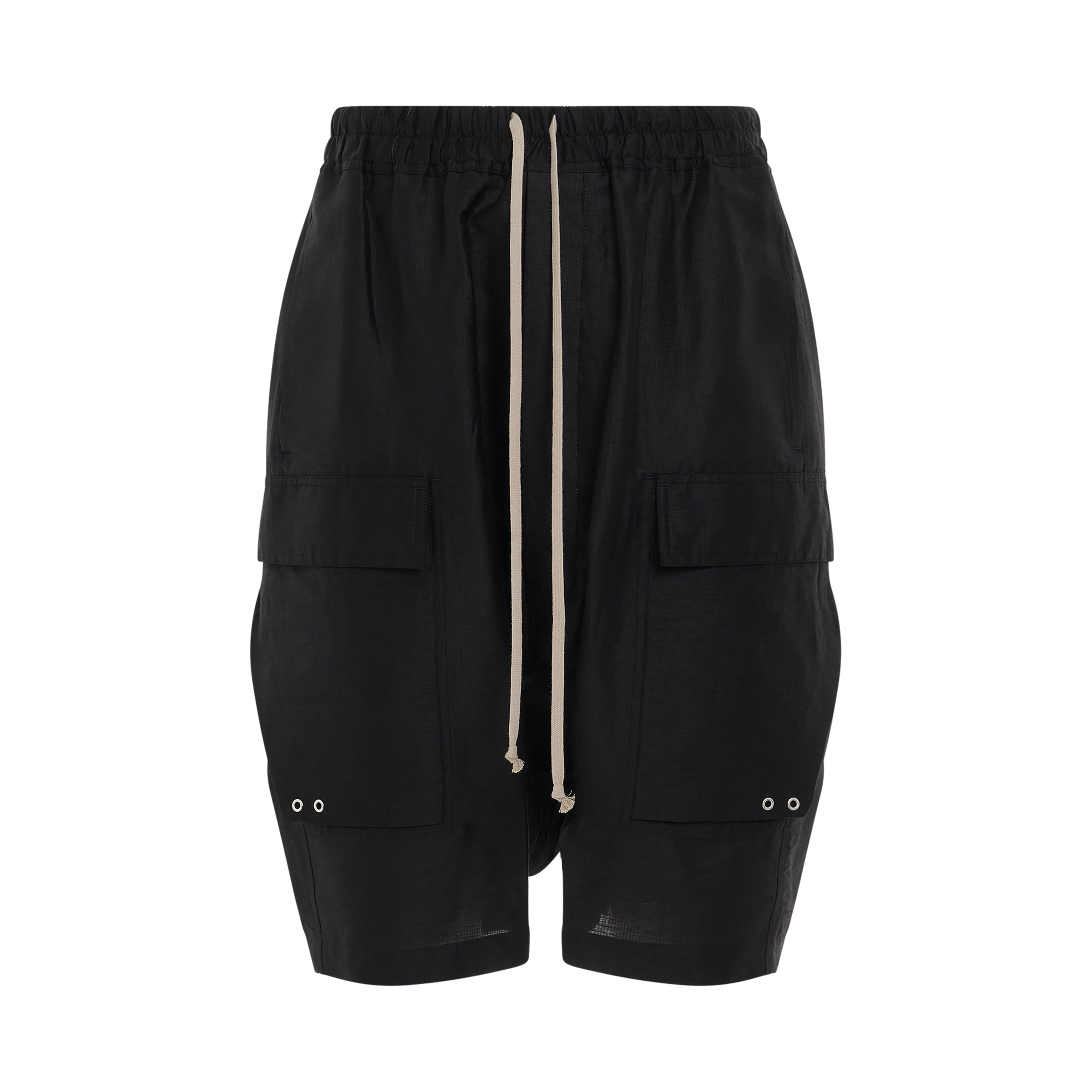 Woven Cargo Pod Shorts in Black