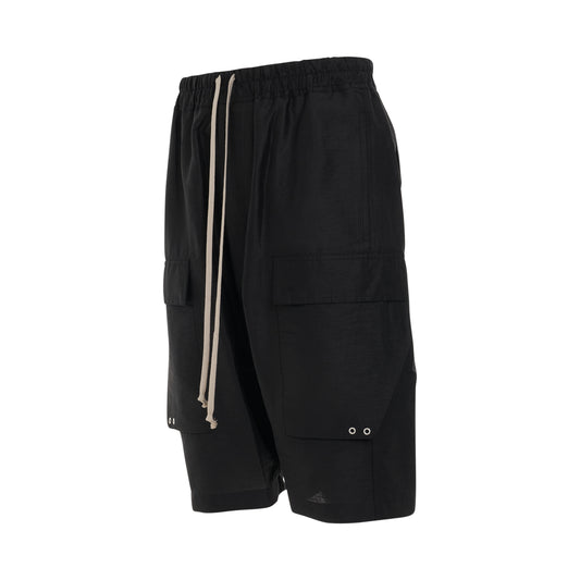 Woven Cargo Pod Shorts in Black