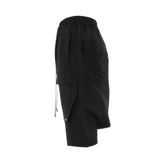 Woven Cargo Pod Shorts in Black