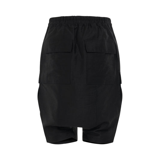 Woven Cargo Pod Shorts in Black