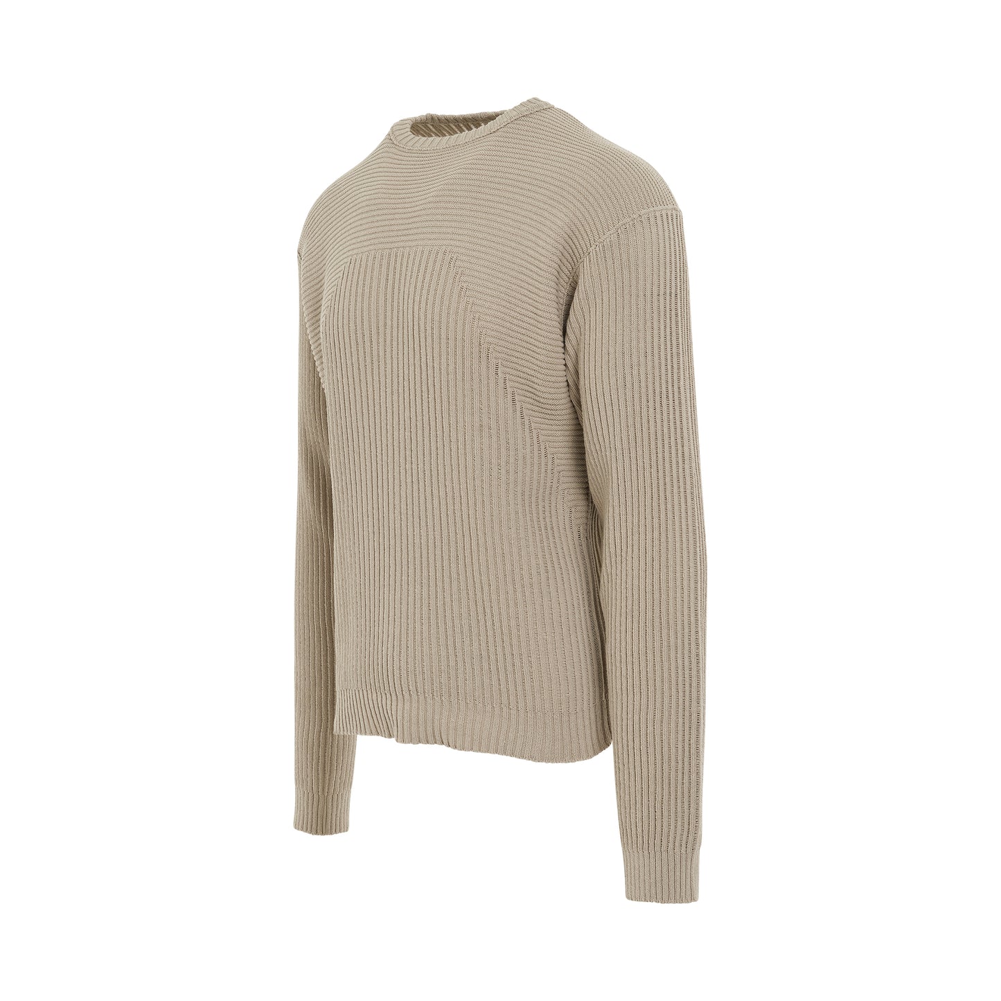 Turtle Neck Cotton Knit Sweater in Pearl