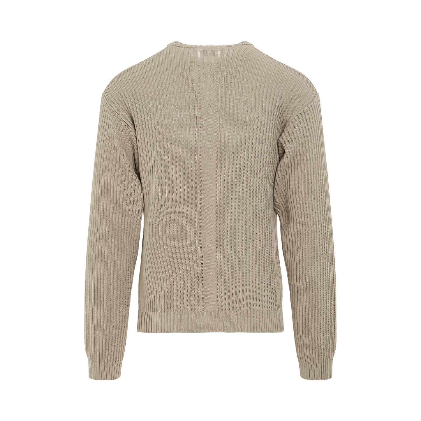 Turtle Neck Cotton Knit Sweater in Pearl