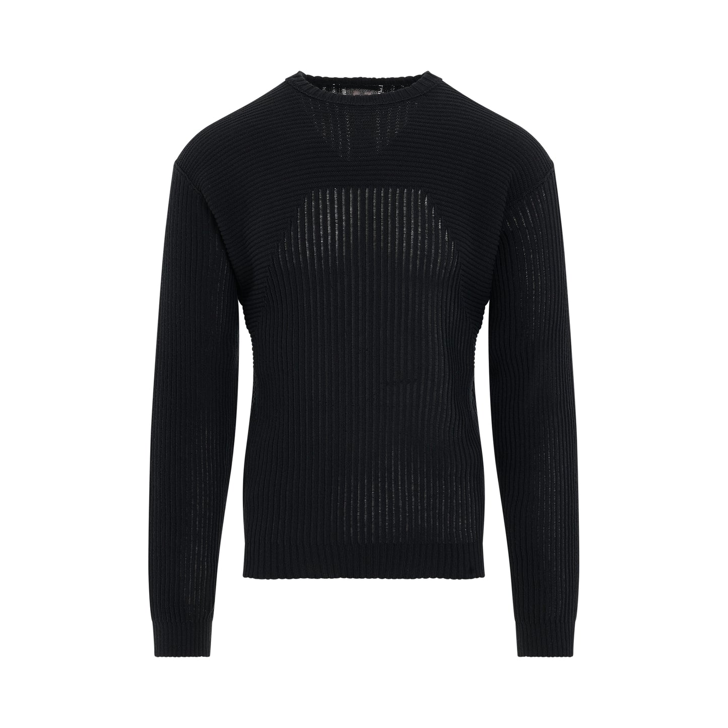 Turtle Neck Cotton Knit Sweater in Black