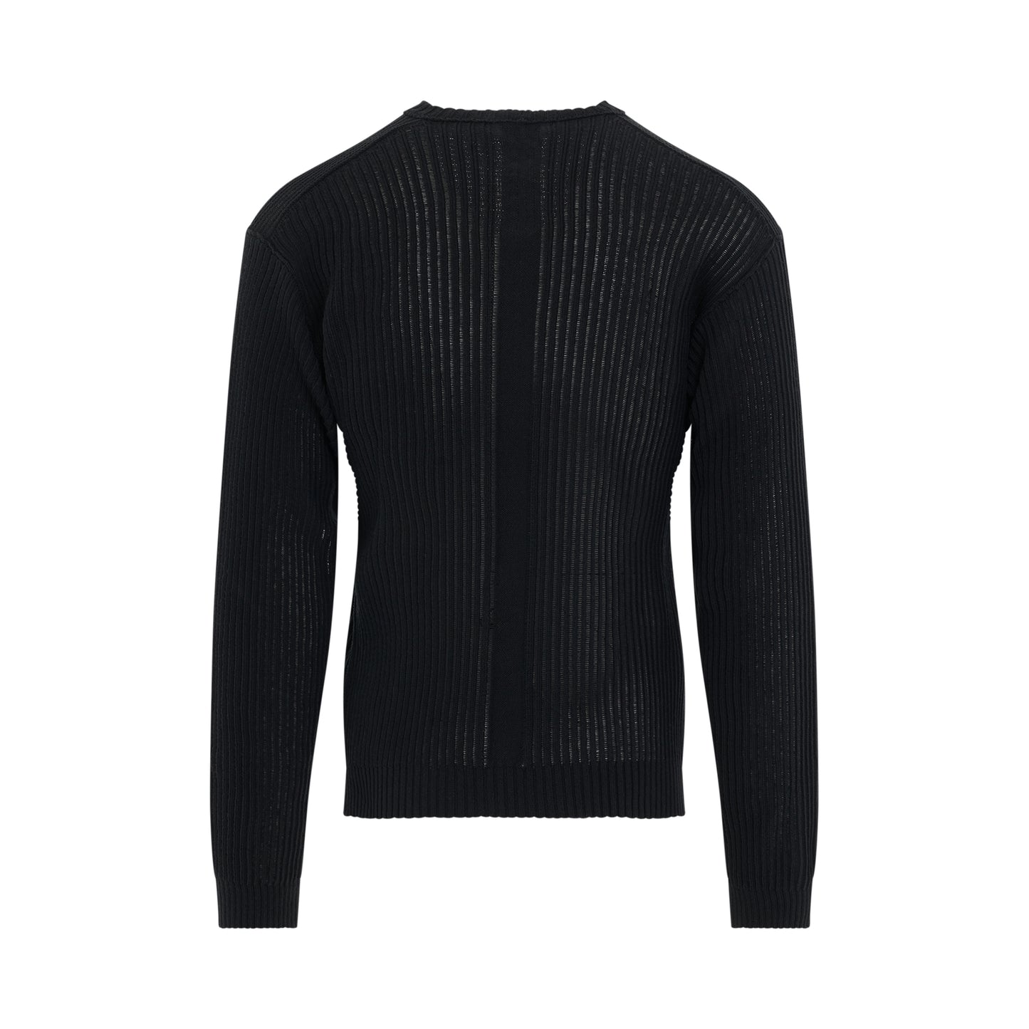 Turtle Neck Cotton Knit Sweater in Black