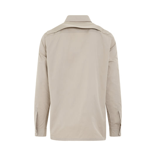 Woven Outershirt Jacket in Pearl