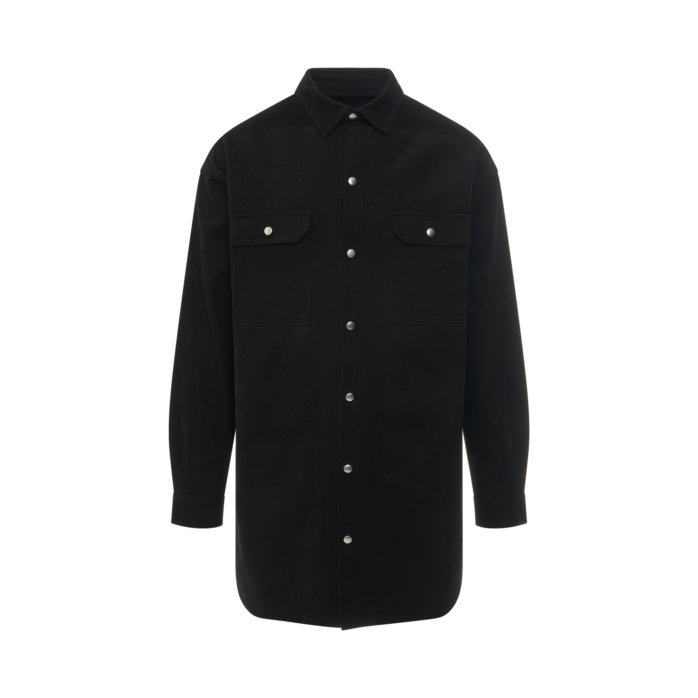 Woven Oversized Outershirt in Black