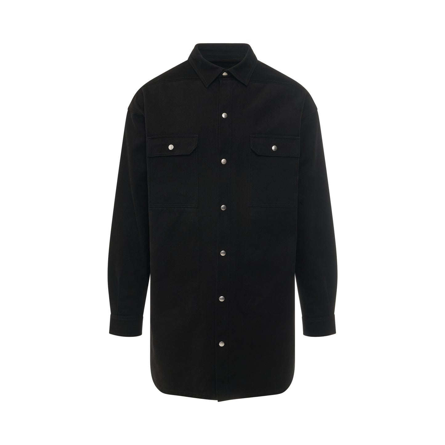 Woven Oversized Outershirt in Black