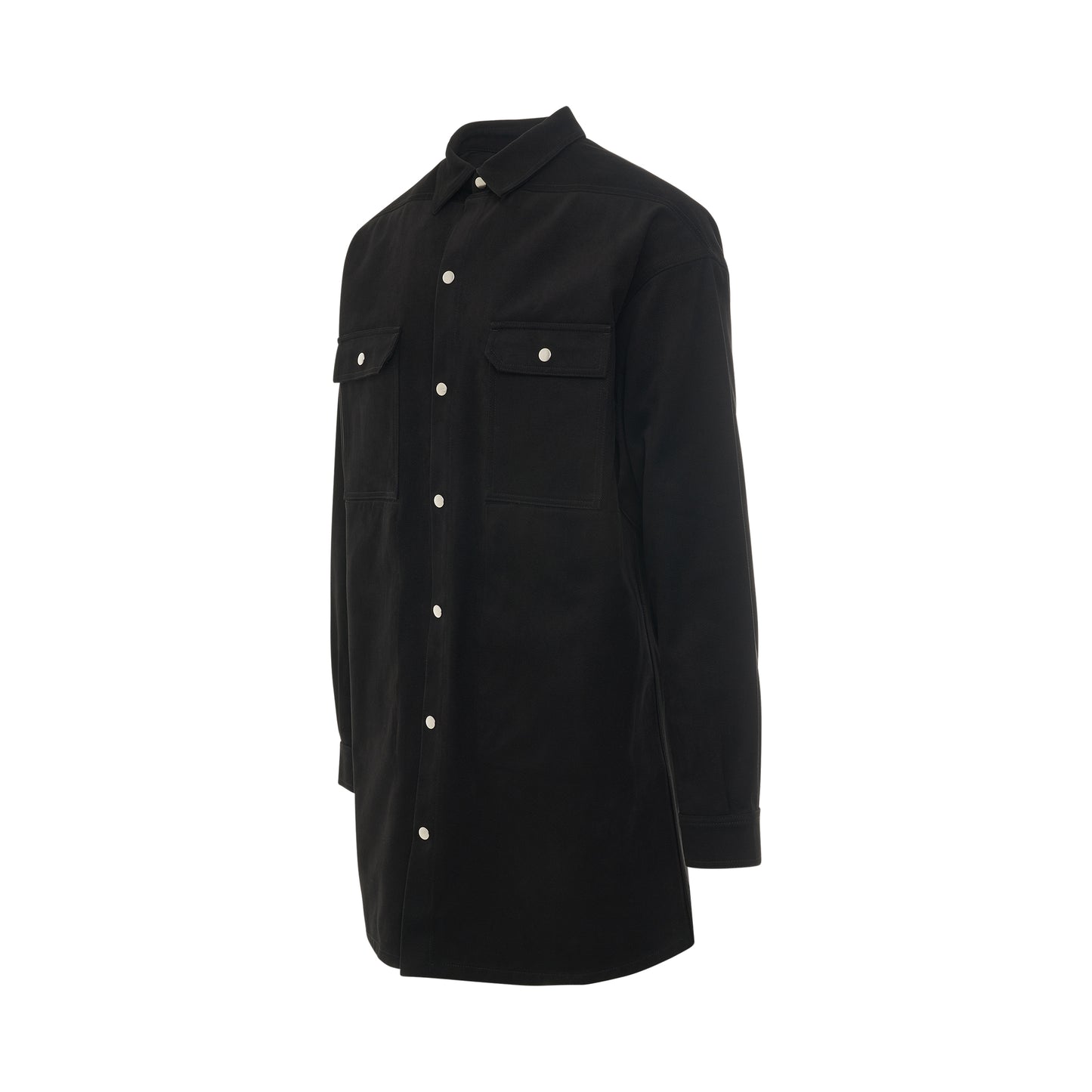 Woven Oversized Outershirt in Black