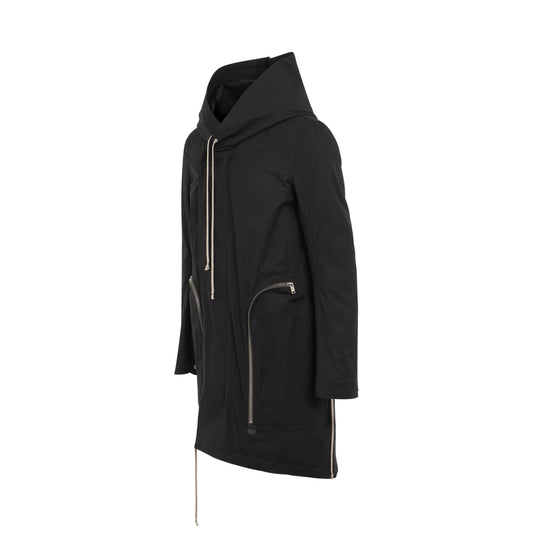 Bauhaus Fishtail Woven Padded Parka in Black