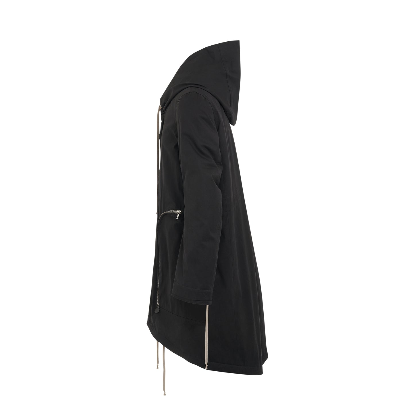 Bauhaus Fishtail Woven Padded Parka in Black