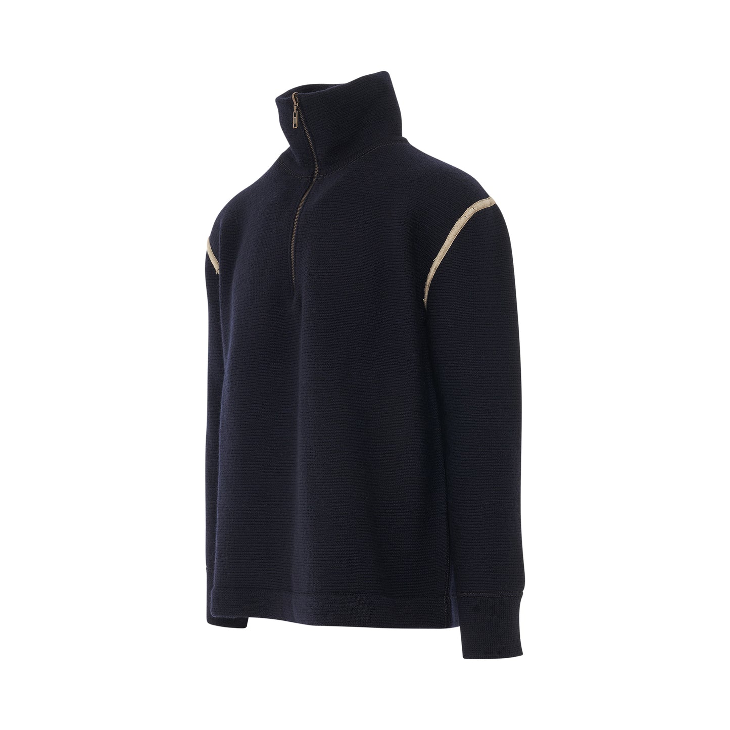 Knit Pullover with Stripe Detail in Navy