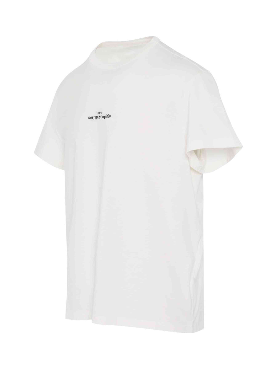 Maison Margiela Upside Down Logo T-Shirt in White