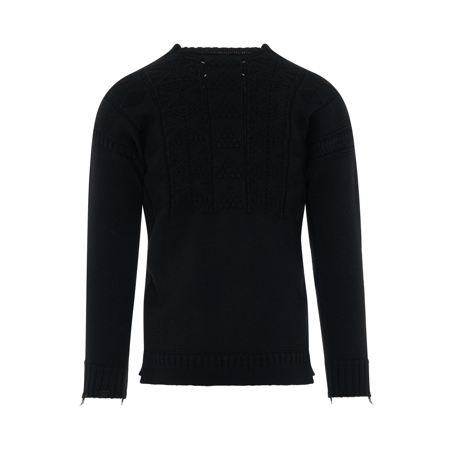 Knit Long Sleeve Pullover in Black