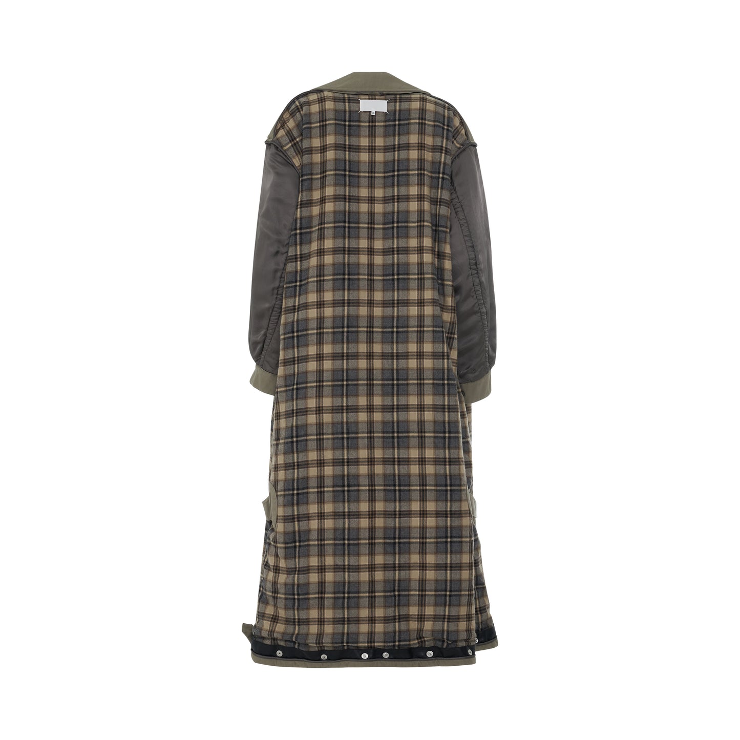Trench Coat with Tartan Print in Mud