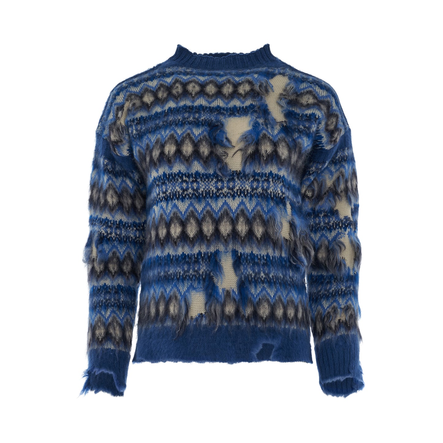 Wool Blend Fairisle Sweater in Blue
