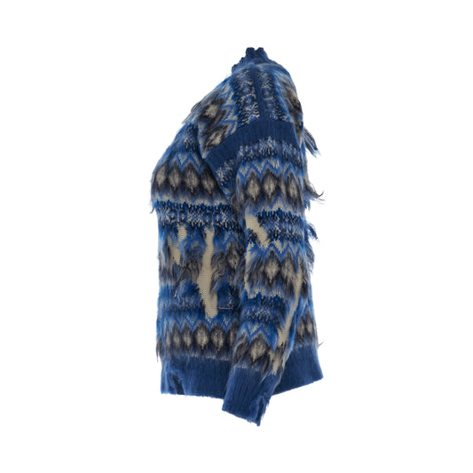 Wool Blend Fairisle Sweater in Blue