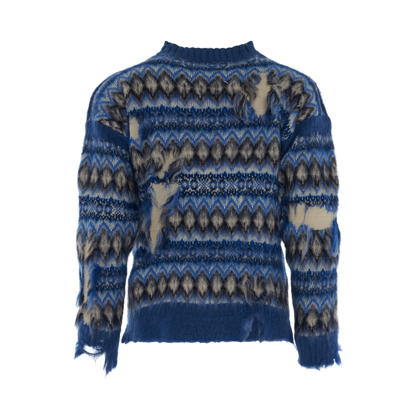 Wool Blend Fairisle Sweater in Blue