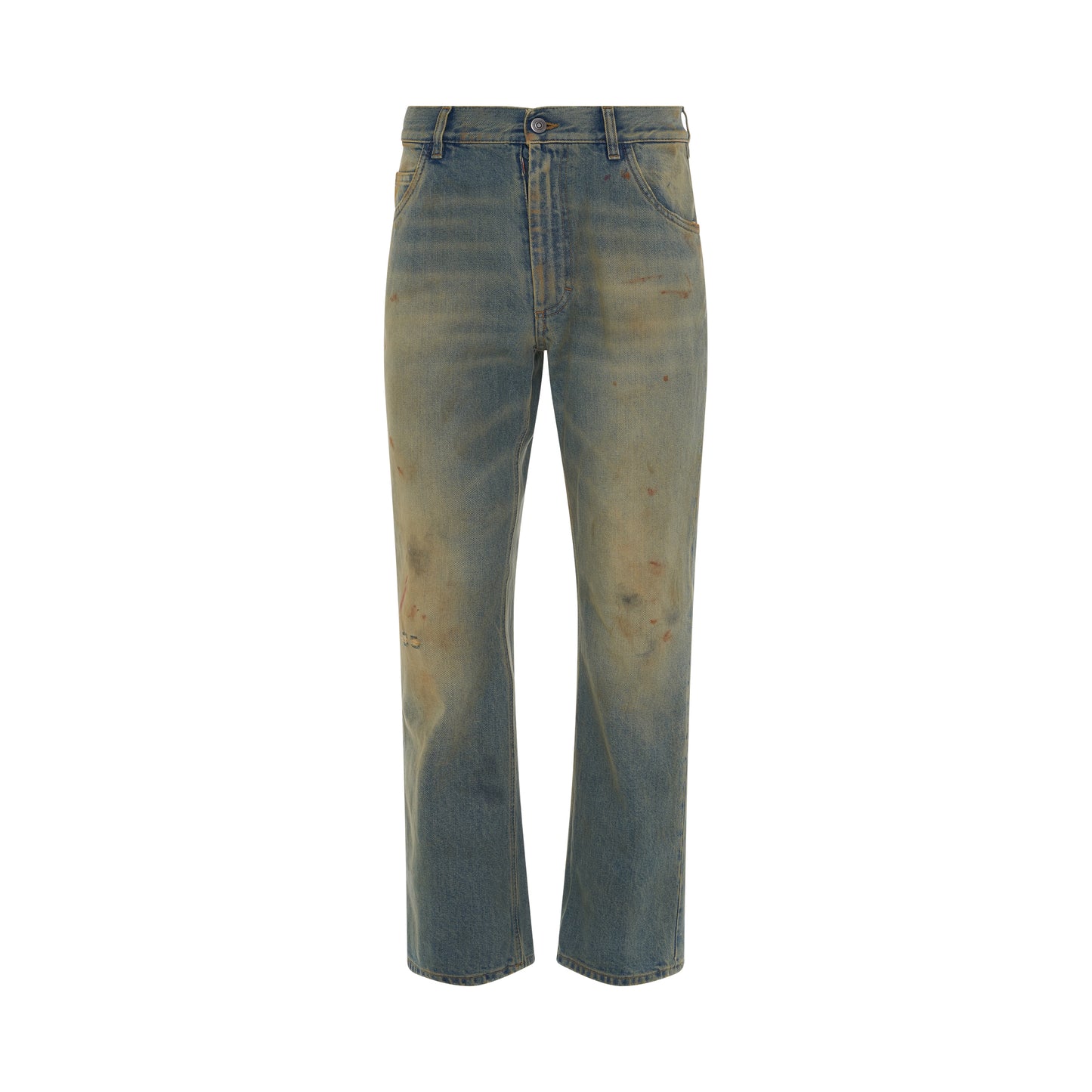 5 Pockets Straight Leg Jeans in Dirty Wash