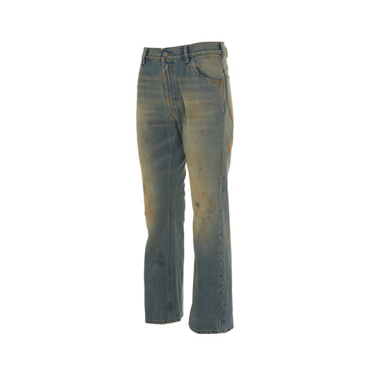 5 Pockets Straight Leg Jeans in Dirty Wash