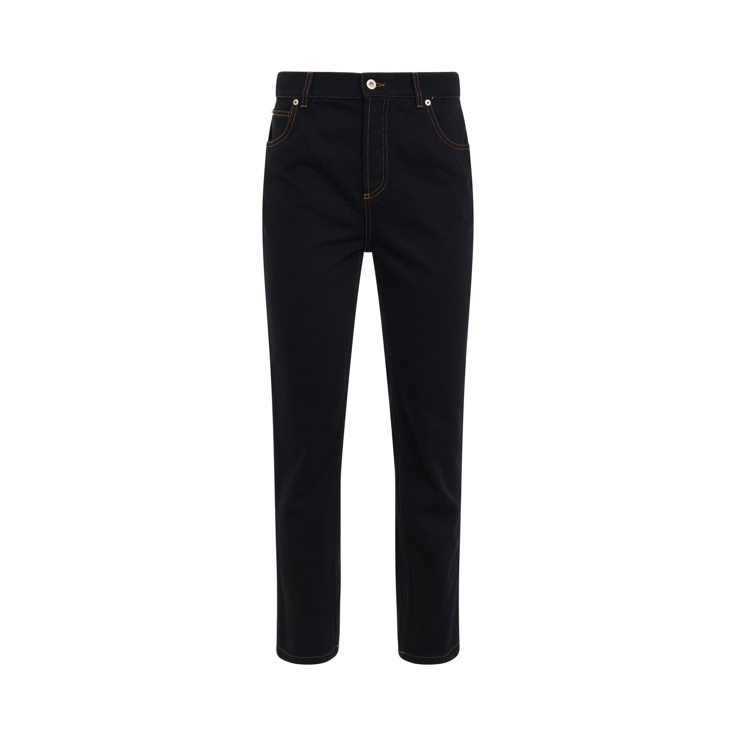 Anagram Pocket Tapered Jeans in Black