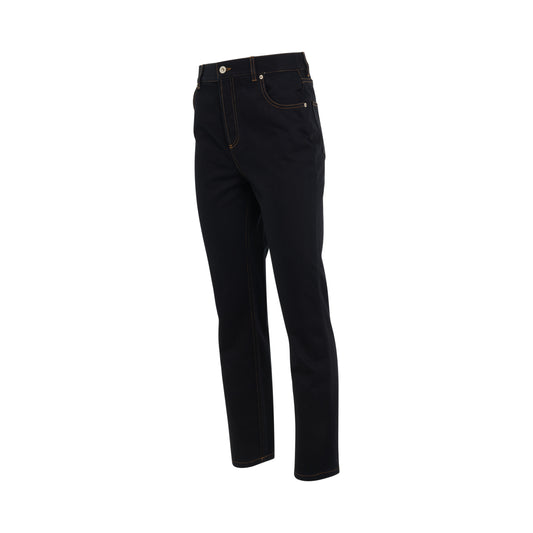 Anagram Pocket Tapered Jeans in Black