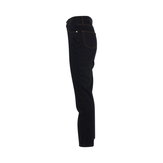 Anagram Pocket Tapered Jeans in Black