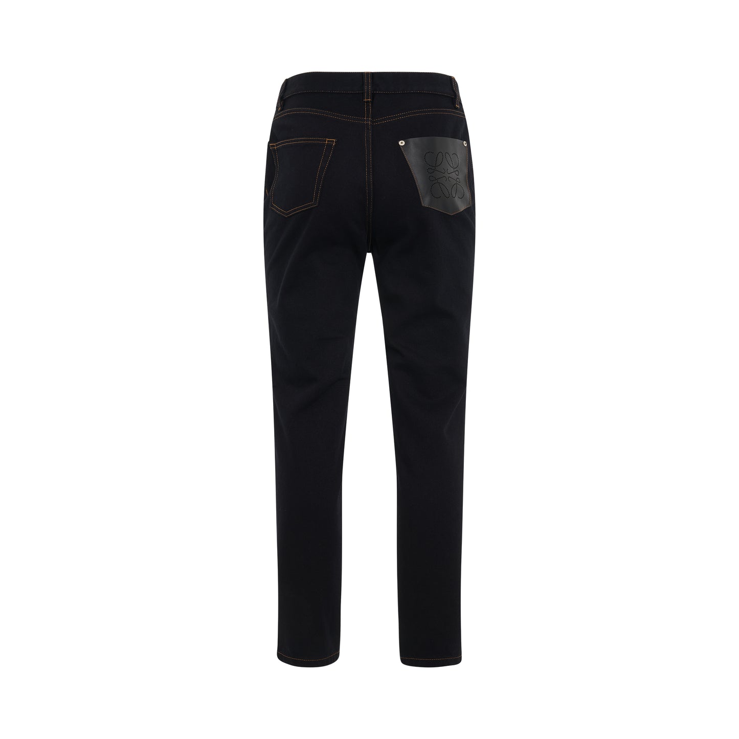 Anagram Pocket Tapered Jeans in Black