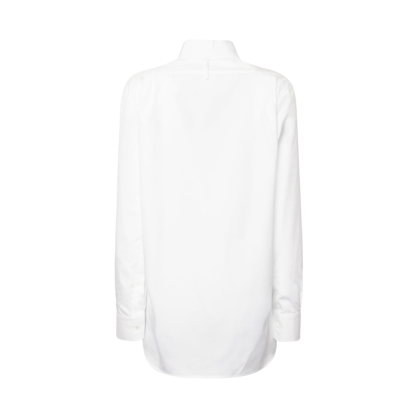 Asymmetric Shirt Pleated Bib in White