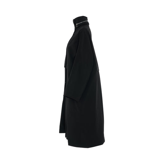 Long Hooded Parka in Black