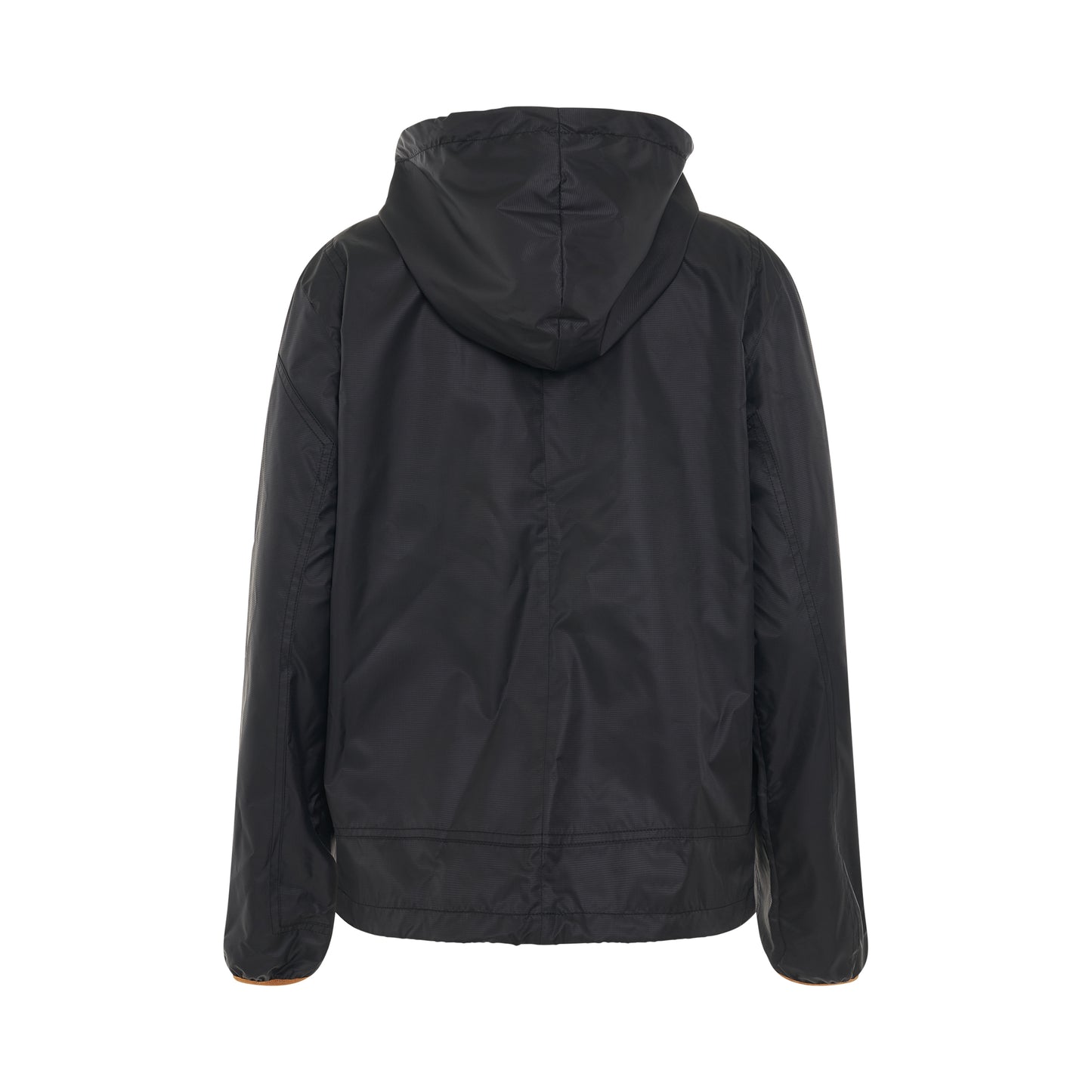 Hooded Ripstop Shell Jacket in Black