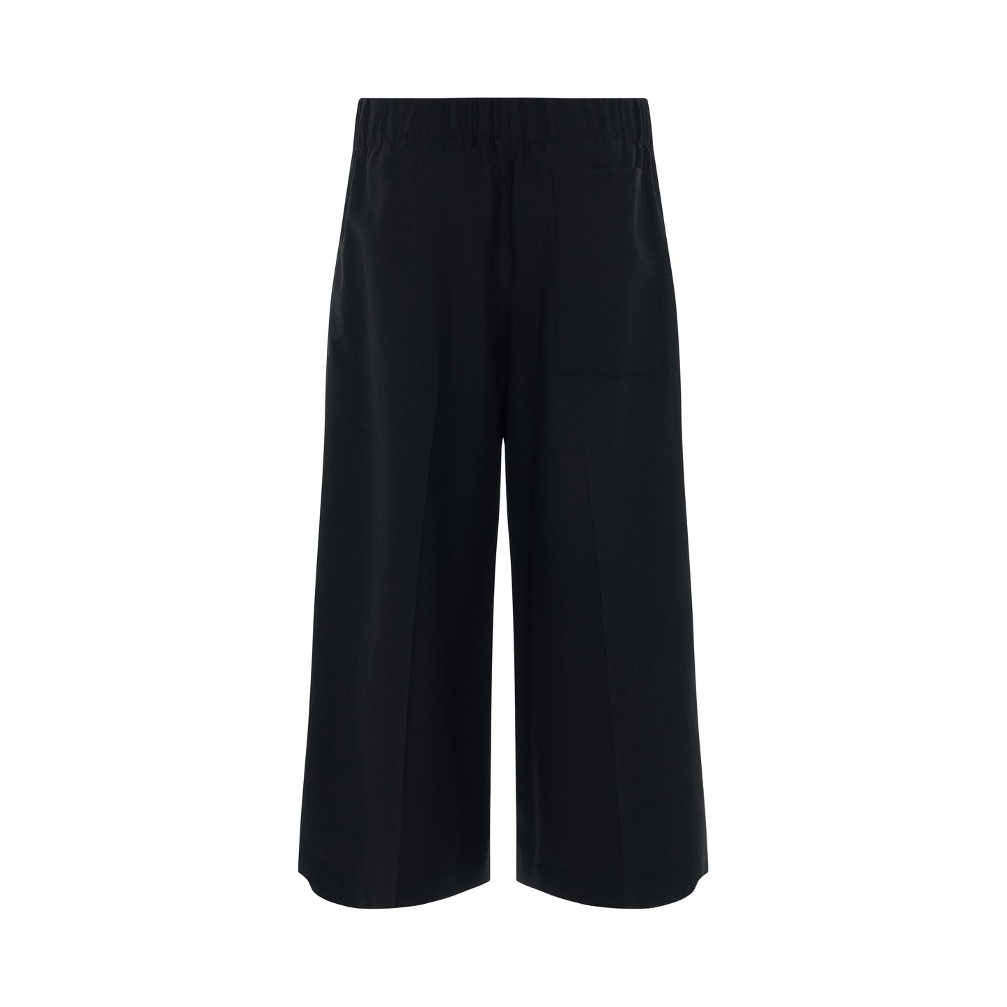 Elasticated Cropped Trousers in Black