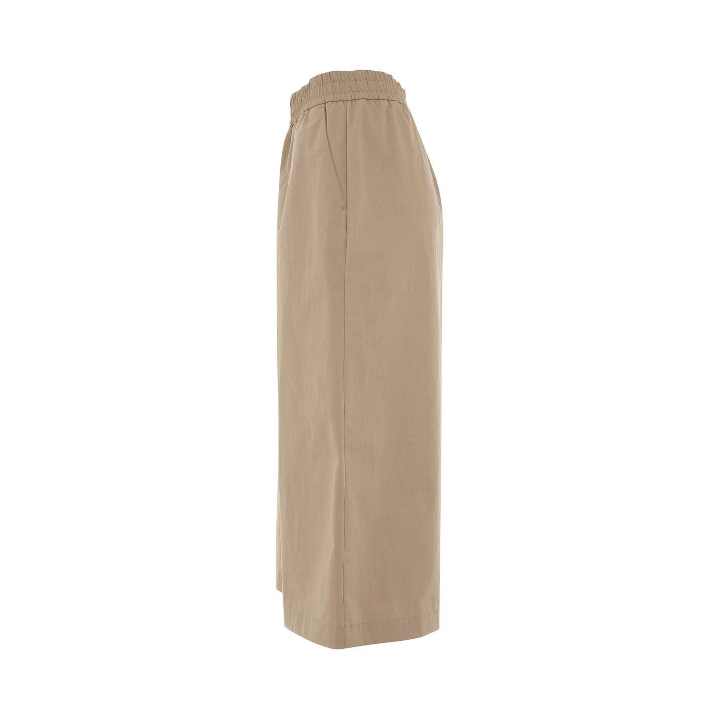 Cropped Cotton Trousers in Sandstone