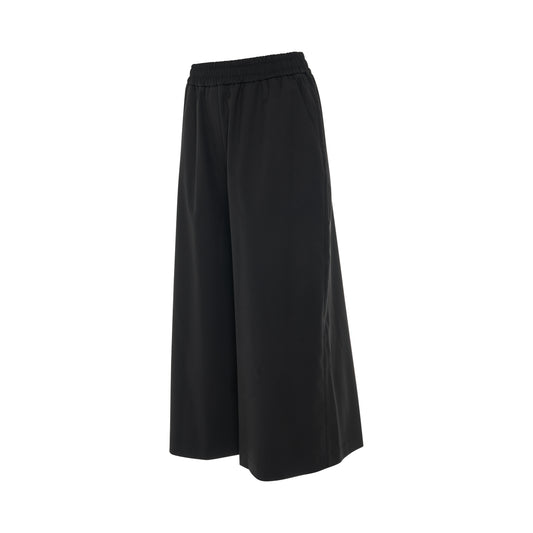 Cropped Trousers in Wool in Black