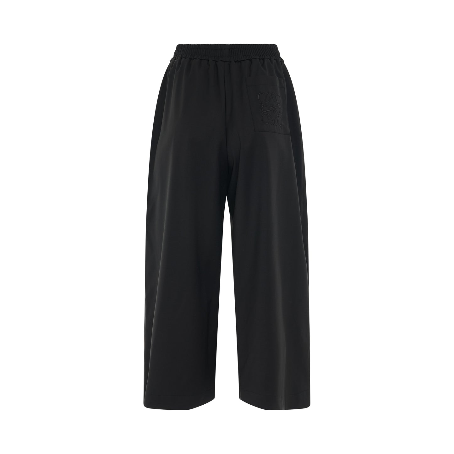 Cropped Trousers in Wool in Black