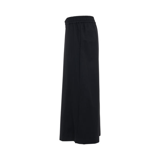 Cropped Wool Trousers in Black