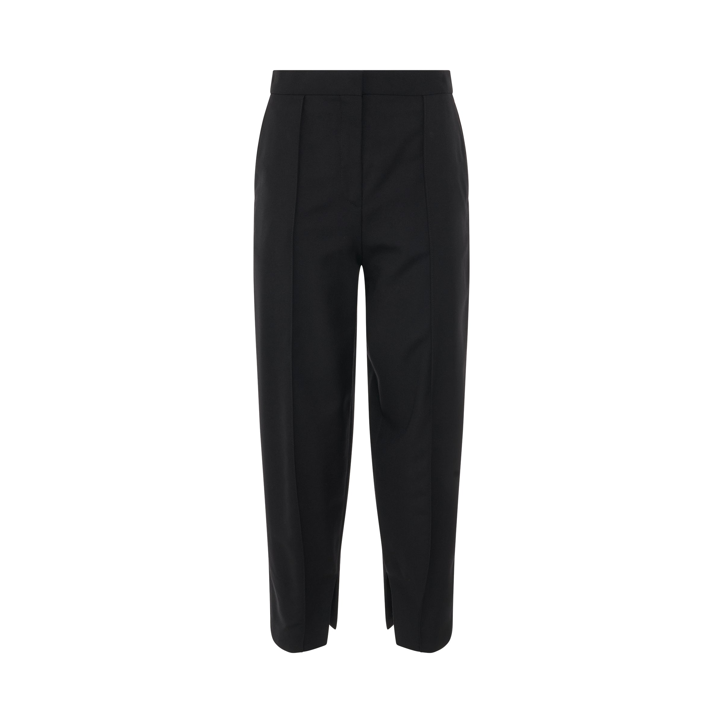 Balloon Wool Trousers in Black