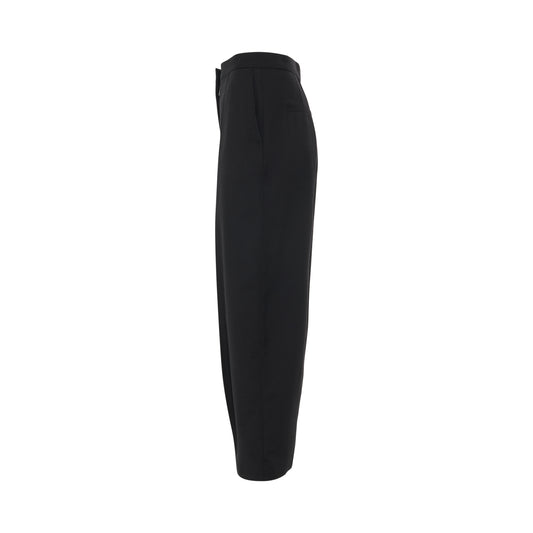 Balloon Wool Trousers in Black