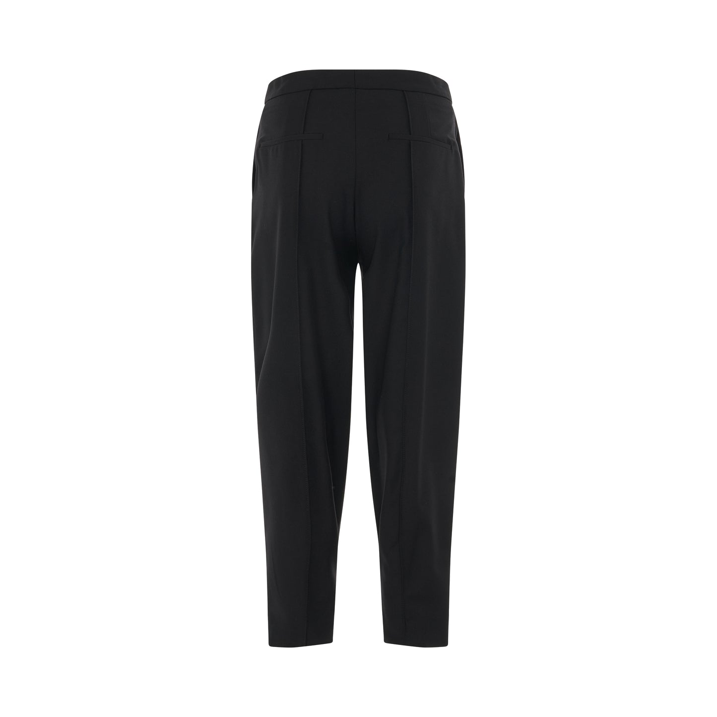 Balloon Wool Trousers in Black