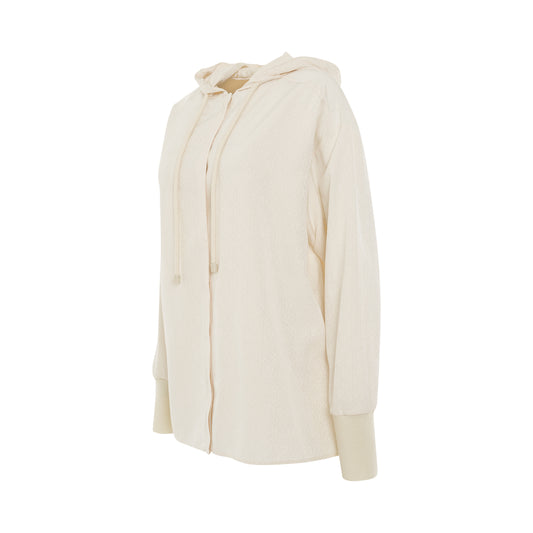 Anagram Jacquard Hooded Shirt in Ivory