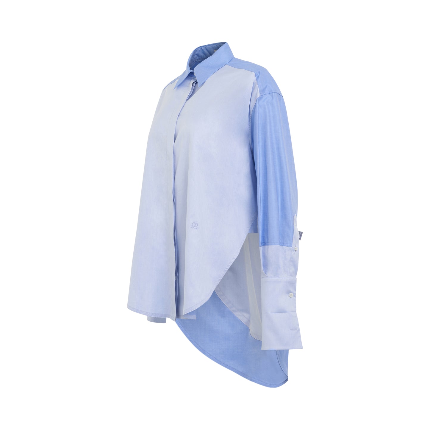 Trompe L'oeil Cotton Shirt in Light Blue