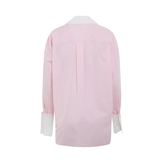 Deconstructed Cotton Shirt in Chalk