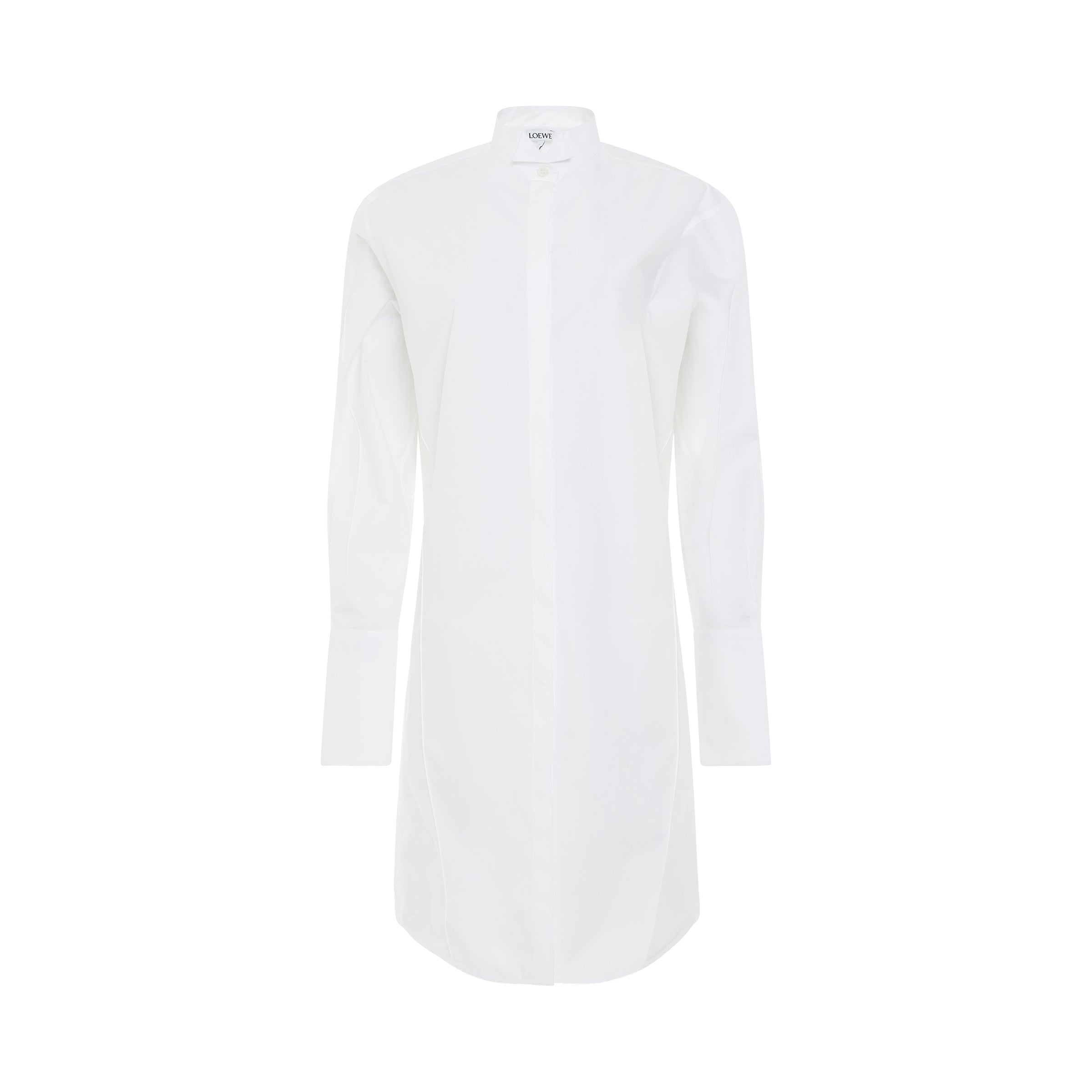 Pleated Shirt Dress in Optic White