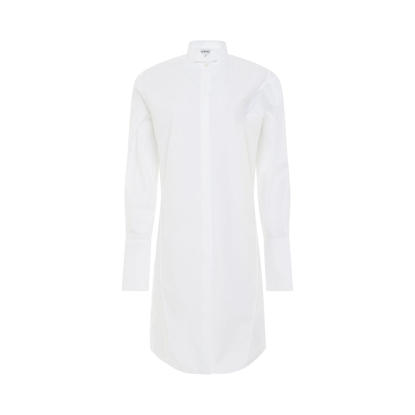 Pleated Shirt Dress in Optic White