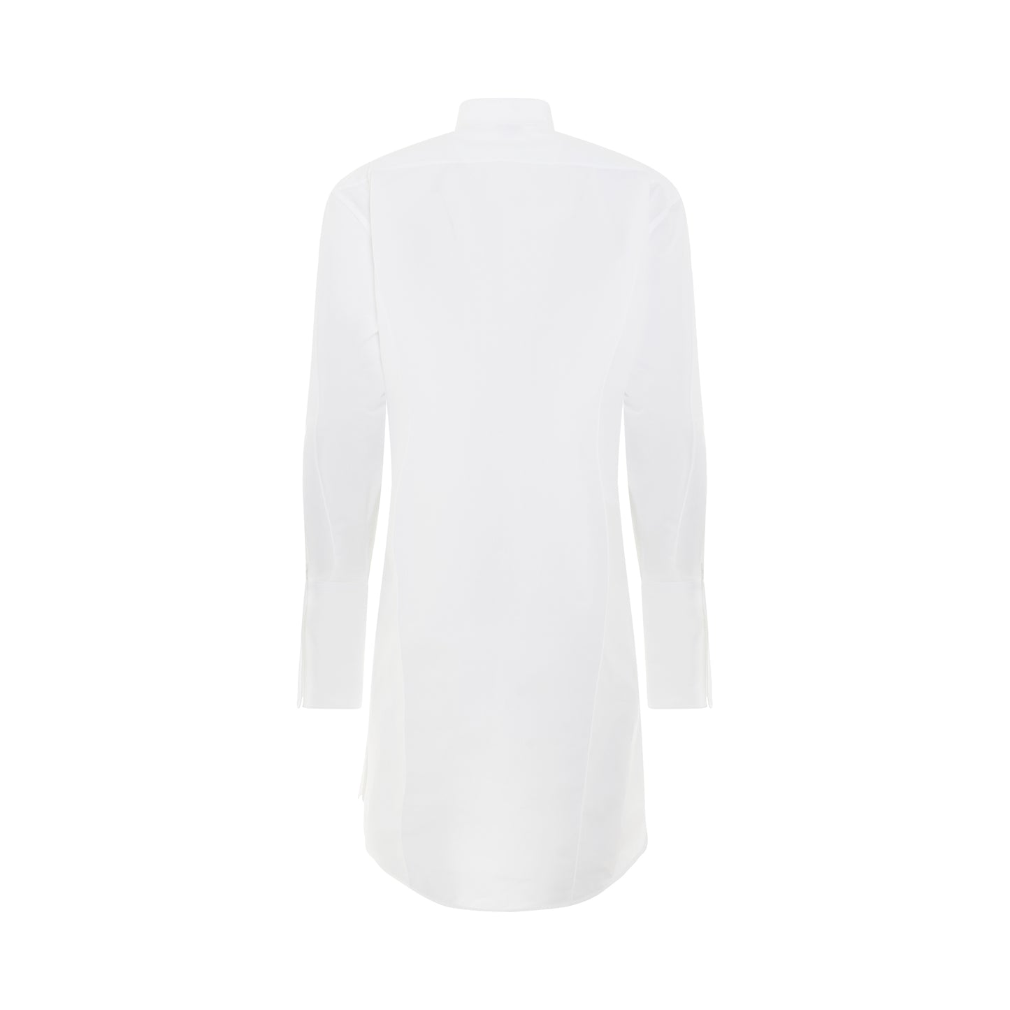 Pleated Shirt Dress in Optic White