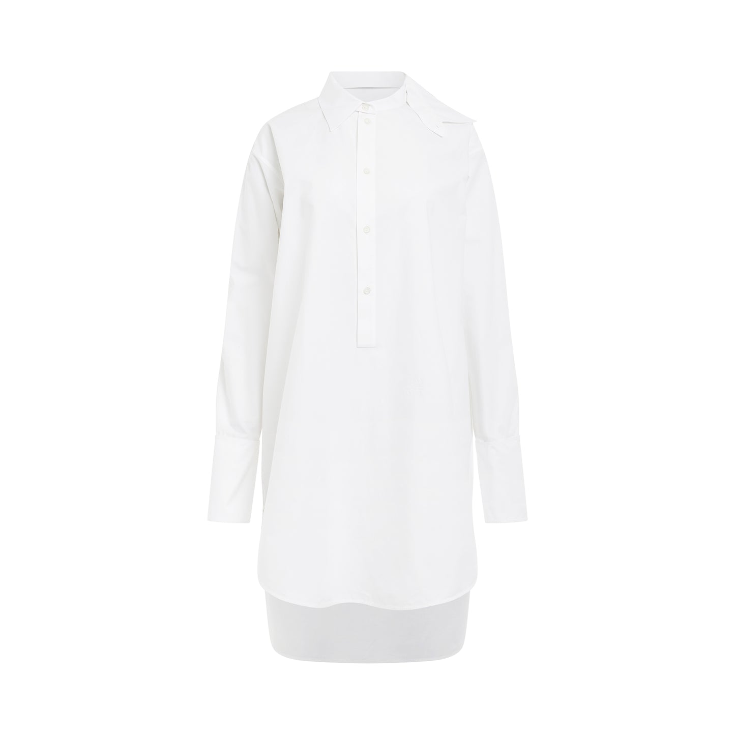 Deconstructed Shirt Dress in White